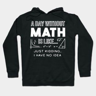 Day Without Math, Math Lover, Math Teacher, Math Geek, School Math Lover Hoodie